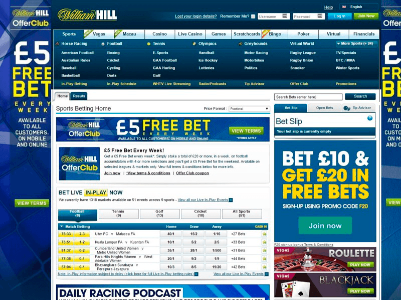 William Hill Football Live