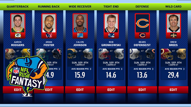 NFL Rush daily fantasy sports children