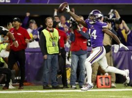 Minnesota’s Stefon Diggs scored a 61-yard touchdown as time expired and defeated not only the New Orleans Saints but several gamblers. (Image: Star Tribune)