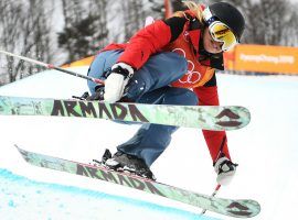 Freestyle skier Elizabeth Swaney has gained attention for reaching the Olympics despite her apparent lack of skills on the halfpipe. (Image: Getty)