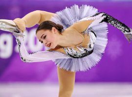 Alina Zagitova set a new world record in the women’s figure skating short program to take the lead heading into the free skate. (Image: Reuters/Lucy Nicholson)