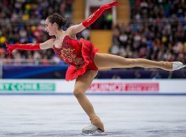 Alina Zagitova comes into the women’s figure skating competition at the Olympics as the reigning Russian and European champion. (Image: Joosep Martinson/ISU/Getty)