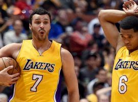 Larry Nance Jr., left, and Jordan Clarkson have been traded from the Lakers to Cleveland to try and help the Cavaliers mount another run to the NBA Championship. (Image: Getty)