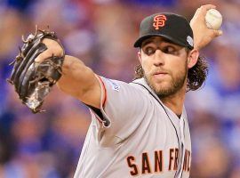 Madison Bumgarner will likely miss two months of the season after breaking his left pinkie in a spring training game. (Image: Getty)