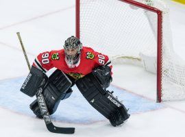Scott Foster lived the dream of every beer league hockey player when he played as an emergency goalie for the Blackhawks Thursday night. (Image: Daniel Bartel/Icon Sportswire via Getty Images)