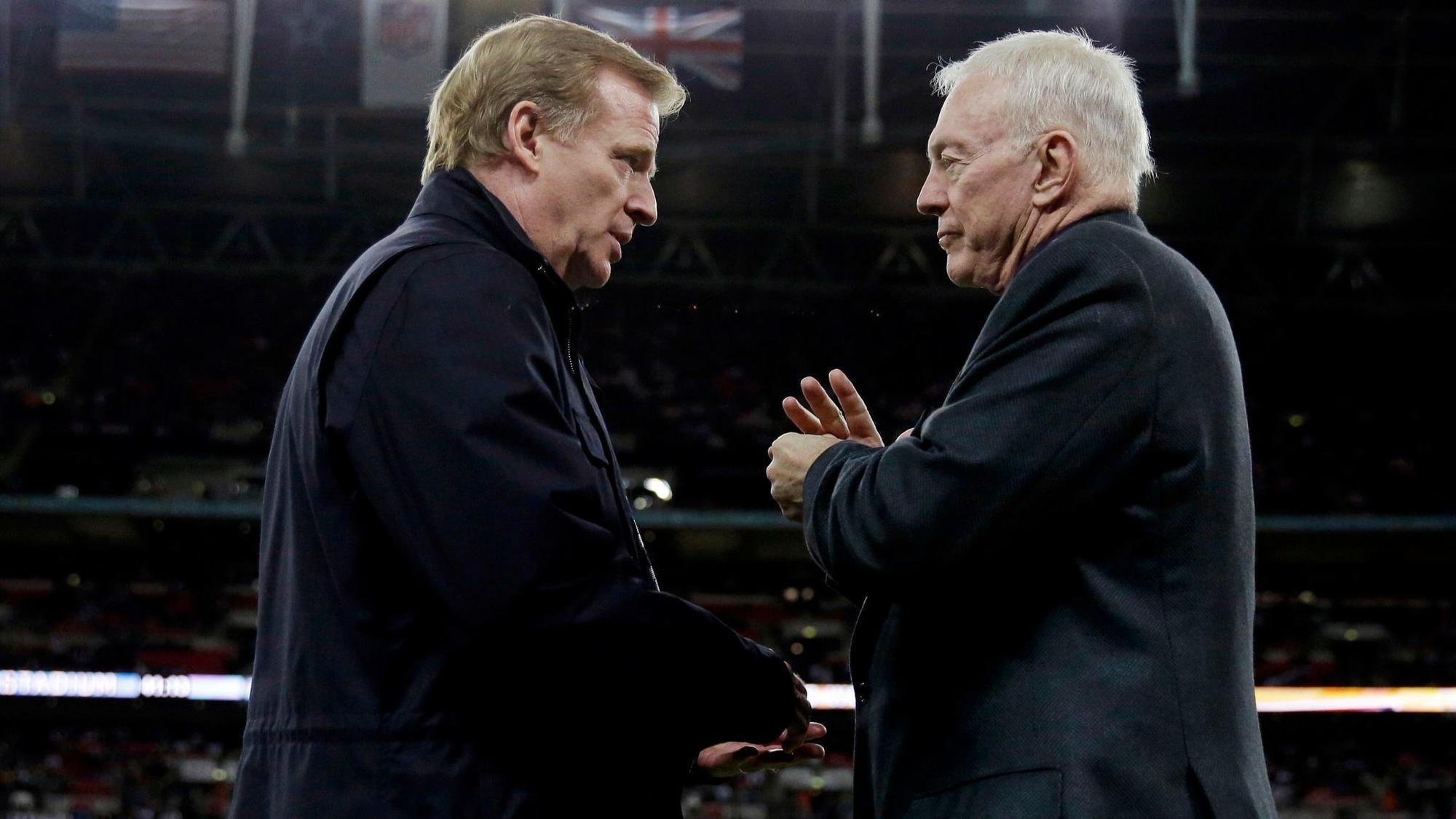 NFL commissioner Roger Goodell facing Cowboys owner Jerry Jones