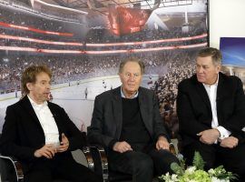 Hollywood producer Jerry Bruckheimer, billionaire David Bonderman, and Oak View Group Chief Executive Tim Leiweke, from left, are hoping to bring an NHL team to Seattle. (Image: AP)