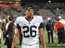 Penn State’s Sequon Barkley will definitely be the first running back selected in the NFL Draft, but he is also the second choice to be the No. 1 overall selection. (Image: Christopher Sanders)