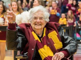 There are three prop bets being offered on Loyola-Chicago’s popular team chaplain Sister Jean Dolores Schmidt. (Image: USA Today Sports)