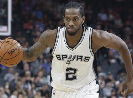 The uncertain future of Kawhi Leonard in San Antonio reportedly has some NBA teams ready to make trade offers for the two-time All Star. (Image: Tom Reel/San Antonio Express-News)