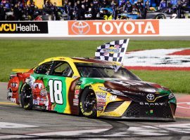 Kyle Busch celebrated his third consecutive NASCAR Cup Series victory on Saturday after winning the Toyota Owners 400 at Richmond Raceway. (Image: Robert Laberge/Getty)