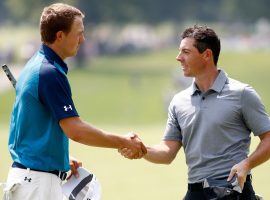 Jordan Spieth, left, and Rory McIlroy are two of three favorites to win the US Open at Shinnecock Hills in June. (Image: Getty)