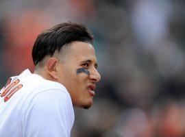 Caption 1: The Orioles aren't yet looking to trade Manny Machado, seen here during an April 1 game against the Minnesota Twins. (Image: Greg Fiume/Getty)