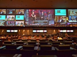 Nevada Sportsbooks, like the one at the Bellagio, reported a 56th consecutive month of profits. (Image: Pinterest)