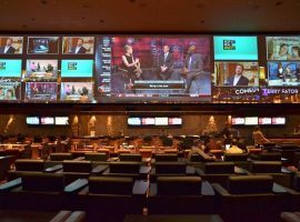 Nevada Sportsbooks, like the one at the Bellagio, reported a 56th consecutive month of profits. (Image: Pinterest)