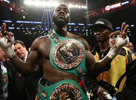 WBC heavyweight champion Deontay Wilder has agreed to terms proposed by Anthony Joshua for a fight in the UK, though it’s unclear if a deal is actually likely. (Image: Getty)