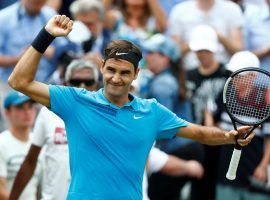 Roger Federer celebrates after winning the 2018 Mercedes Cup in Stuttgart by defeating Milos Raonic in the final. (Image: Reuters/Ralph Orlowski)