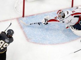 Washington goalie Braden Holtby’s save of Alex Tuch’s pointblank shot in the third period of Game 2 preserved the victory for the Capitals and tied the NHL Stanley Cup Finals series at 1-1. (Image: AP)