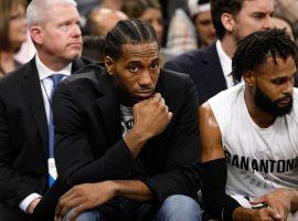San Antonio Spurs forward Kawhi Leonard spent most of the season on the bench with a quad injury. (Image: USA Today Sports)
