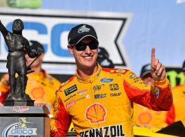 Joey Logano won at Talladega in a race using restrictor plates, and is a top pick for Saturday at Daytona. (Image: USA Today Sports)