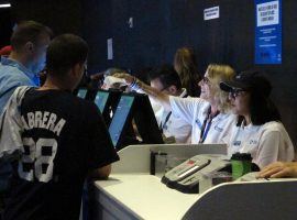 Gamblers place bets at the FanDuel Sportsbook at the Meadowlands Racetrack in New Jersey on July 14, its first day of operation. (Image: Wayne Parry/AP)