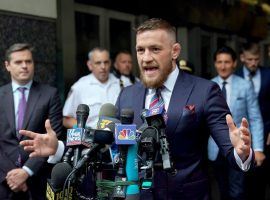 Conor McGregor addresses the media after accepting a plea deal in an April incident at the Barclay’s Center in Brooklyn. (Image: TV 12 Brooklyn)