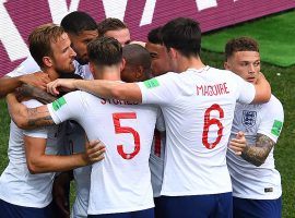 England is hoping they will be celebrating after their Tuesday match against Colombia. (Image: Getty)