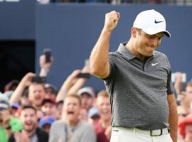 Francesco Molinari reacts to his birdie putt on the final hole of the Open Championship on Sunday. (Image: Getty)