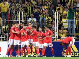 Benfica celebrates during their victory over Turkish club Fenerbahce in the third qualifying round of the 2018-19 Champions League. (Image: AA)