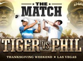 The Tiger vs. Phil match is officially on for the Friday of Thanksgiving weekend, with the winner of the pay-per-view contest earning $9 million. (Image: Twitter/@TigerWoods)
