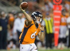 Denver’s Chad Kelly was the last pick in the 2017 draft, but just moved up to No. 2 quarterback. (Image: Getty)