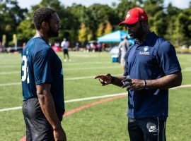 The Alliance of American Football features a number of notable names among its executives and coaches, including Michael Vick (right), the offensive coordinator for the league’s Atlanta team. (Image: Alliance of American Football)