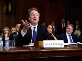 Judge Brett Kavanaugh delivered a fiery denial of the allegations against him during testimony in front of the Senate Judiciary Committee on Thursday. (Image: Andrew Harnik/AFP/Getty)