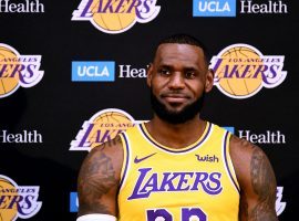 LeBron James made his first official appearance as a Los Angeles Laker on Monday during the NBA’s media day. (Image: Getty)