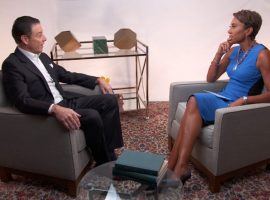 Rick Pitino is interviewed by Robin Roberts for Good Morning America about having to retire from coaching. (Image: ABC)