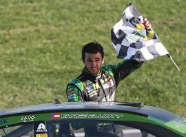 Chase Elliott picked up his second win in three races on Sunday, winning at Kansas Speedway to close out the second round of the NASCAR playoffs. (Image: Matt Sullivan/Getty)