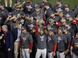 The Boston Red Sox celebrate after defeating the Los Angeles Dodgers on Sunday to win the 2018 World Series in five games. (Image: Ezra Shaw/Getty)