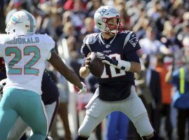 Tom Brady led the Patriots to a blow out against the Dolphins in Week 4 (Image: Elise Amendola/AP)