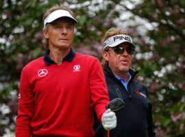 Bernhard Langer, left, and Miguel Angel Jimenez are chasing the Charles Schwab Cup at this week’s Invesco QQQ Championship. (Image: Getty)