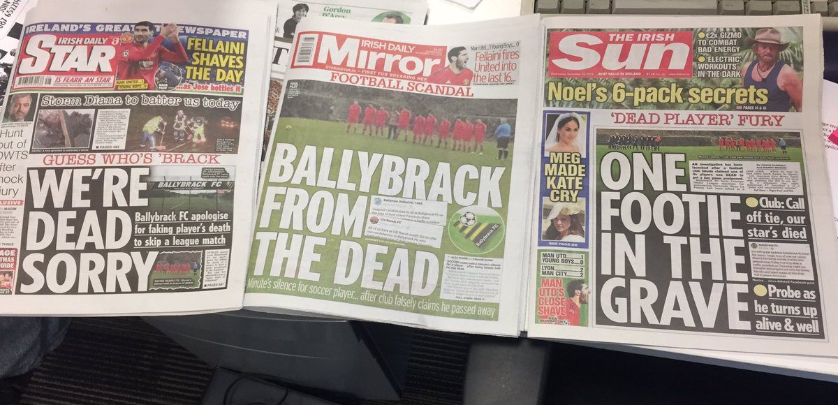 Ballybrack FC fake death