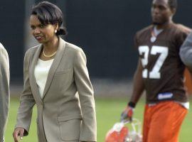 Former secretary of state, and longtime Cleveland Browns fan, Condolezza Rice denied a report she was contacted about being the team’s new coach. (Image: Tony Dejak/AP)