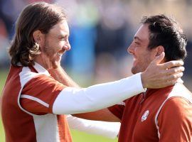 Tommy Fleetwood, left, and Francesco Molinari have developed a deep friendship that was evident at the Ryder Cup. (Image: Getty)