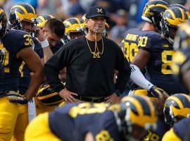 Michigan coach Jim Harbaugh has the Wolverines in the top 4 of the College Football Playoff Rankings for the first time since 2016. (Image: Getty)