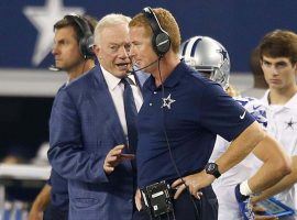 Dallas Cowboys owner Jerry Jones, left, has said coach Jason Garrett’s job is safe, at least until the end of the season. (Image: Getty)
