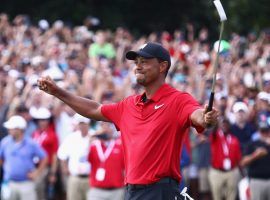 Expect to see more celebrations from Tiger Woods this season, as the golfer as regained his winning form. (Image: Getty)