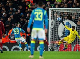 Liverpool goalkeeper Alisson Becker made a brilliant stoppage time save on Arkadiusz Milik to preserve a 1-0 victory for the Reds. (Image: EPA)