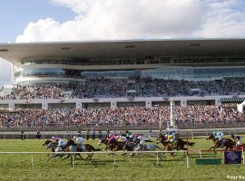 Arlington Park is one of three surviving racetracks in Illinois that could benefit from slot machines powered by historical horse racing algorithms. (Image: Four Footed Fotos/Paulick Report)