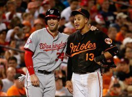 Bryce Harper (left) and SS Manny Machado (right) are highly-coveted free agents this season. (Image: Rob Carr/Getty)