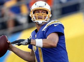 Philip Rivers from the LA Chargers during pregame warm ups in Carson, CA. (Image: AP)
