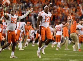 The Clemson Tigers celebrate after defeating the Alabama Crimson Tide to win their second national championship in three years. (Image: Harry How/Getty)